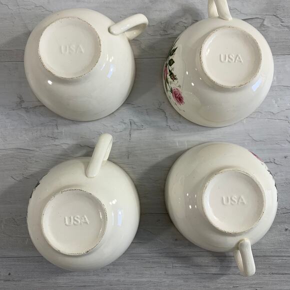 Vintage Hall Superior Quality Heather Rose Teacups Set of 4 - Picture 9 of 12